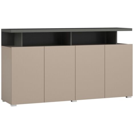 Buffet 4 portes NESS – Finition Congo – 12 niches de rangement – Design épuré sans LED (1/5)