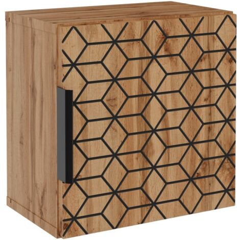 Meuble de rangement DIAMEN 31 cm – Coloris chêne wotan – Style design (1/4)