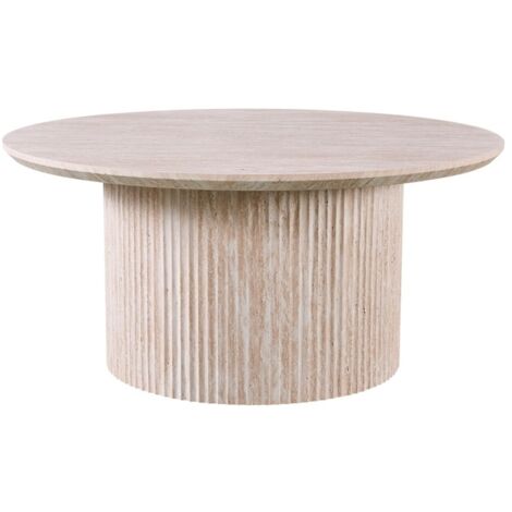 Table basse VAGOS – Coloris chêne clair – Table basse ronde Ø80 cm – MDF – Design naturel et moderne (1/5)