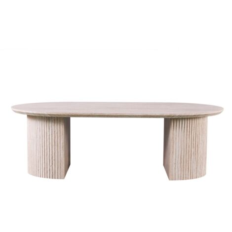 Table basse VAGOS – Coloris chêne clair – Table basse rectangulaire 120x70 cm – MDF – Design naturel et moderne (1/5)