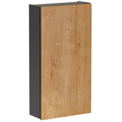 Colonne de rangement TAMO – 1 porte – Coloris gris anthracite – L40 × P16 × H75 cm – À suspendre (1/4)