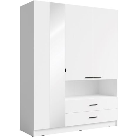 Armoire 3 portes MEIJE – 158,3 x 200 x 54,6 cm – Coloris blanc (1/3)