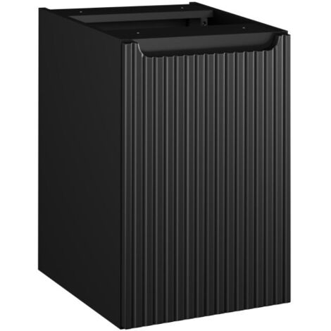 Meuble de rangement VANO – Panier à linge intégré – Noir mat – L40 × P39 × H57 cm – À suspendre (1/5)
