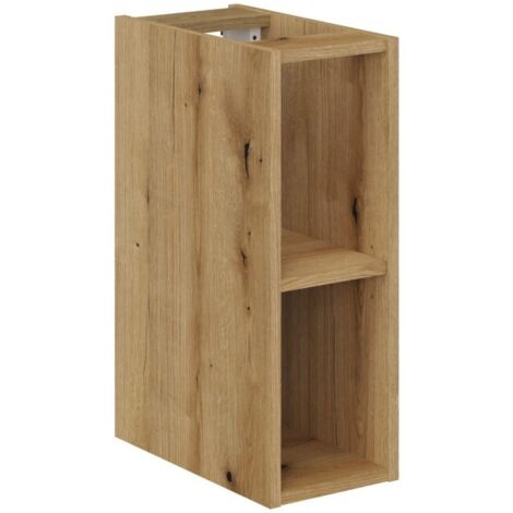Meuble de rangement salle de bain VANO – Finition chêne – L20 × P57 × H39 cm – À suspendre (1/4)