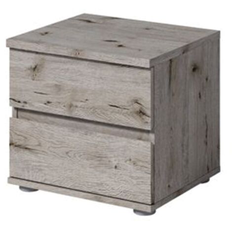 Lot de 2 tables de chevet VELTIS – 2 tiroirs – L46 x H43 cm – Coloris chêne Wellington