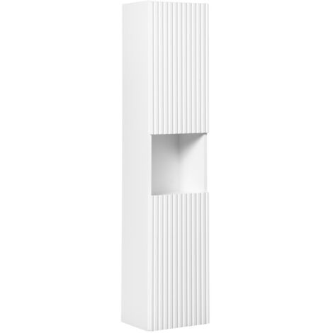 Colonne de salle de bain VANO – 2 portes + 1 niche – Blanc alpin – L30 × H140 × P25 cm – À suspendre (1/5)