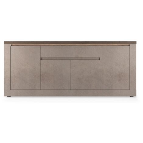 Buffet SASHA – 4 portes, 1 tiroir et LED – Bronze et plateau bois Mercure (1/3)