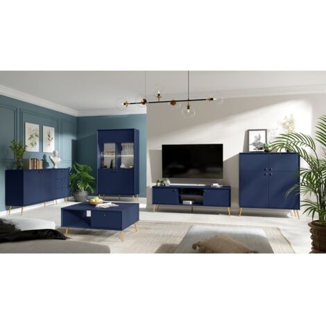 Ensemble de meubles design AZURÉA – Salle à manger complète – Coloris bleu profond