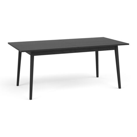 Table extensible MONDO – Noir mat – 180 à 220 cm – Pieds design en métal (1/2)