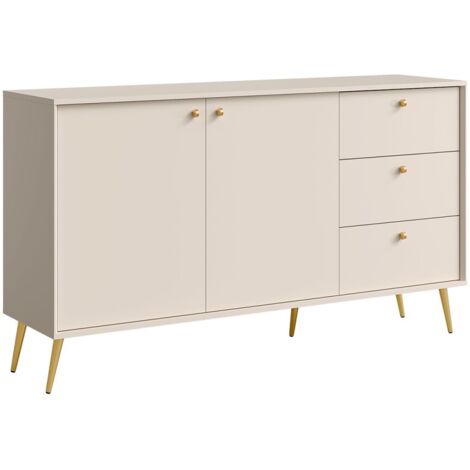 Buffet design AZURÉA – 2 portes + 3 tiroirs – Coloris sable chic (1/5)