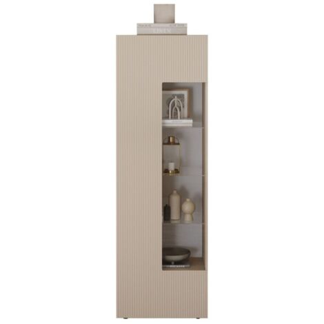 Vitrine SCENA – L60 x H187 x P42 cm – 1 porte – Coloris Cachemire (1/4)