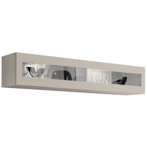 Vitrine horizontale FLY cachemire – 1 porte vitrée avec LED