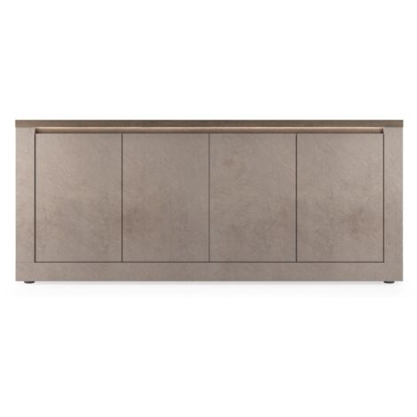 Buffet SASHA – 4 portes avec LED – Bronze et plateau bois Mercure (1/3)