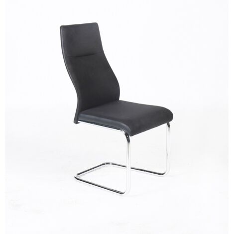 Chaise OLIVIER design en métal et tissu coloris noir - Lot de 4 (1/4)