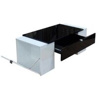 Table basse LUCK ultra design et modulable. Table basse noire et blanche avec une finition haute brillance - Noir