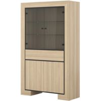 Vitrine large collection COPA – 4 portes et 1 tiroir – Chêne élégant – Sans éclairage LED