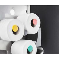 Duplex-Toilettenpapierspender - für 1 Großrolle oder 3 Haushaltsrollen - - Gehäusefarbe: Edelstahl