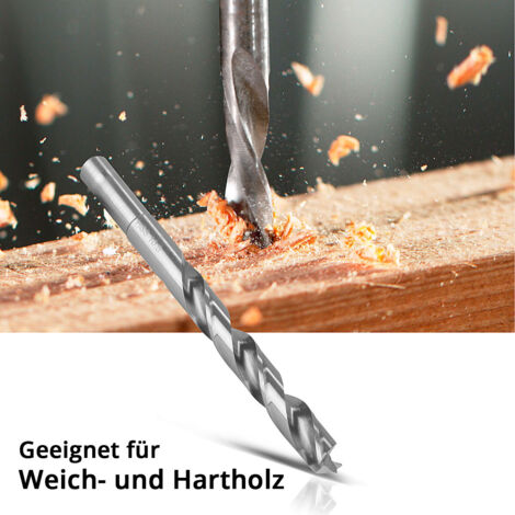 Holzbohrersatz 3, 4, 5, 6, 8, 10mm , HSS-G Für Hartholz, Holzbohrer Spiralbohrer