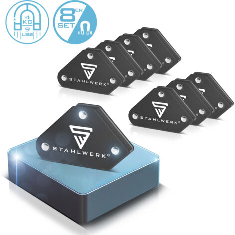 STAHLWERK 2 x Schweißwinkel 4er Set Magnet 4 kg 9 lbs Schweißmagnet Magnetwinkel