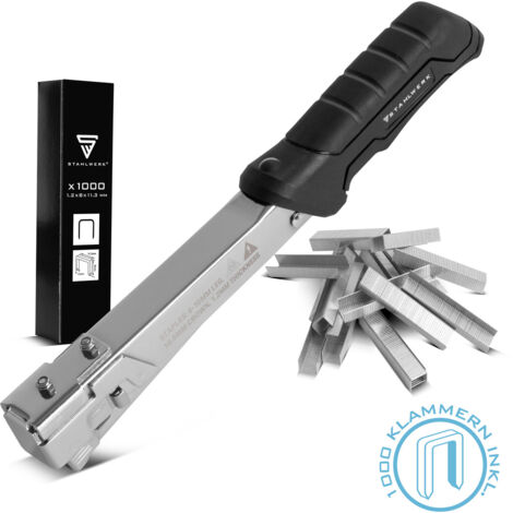 STAHLWERK Hammertacker Schlagtacker Handtacker Klammergerät + 1000 Klammern