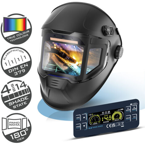 STAHLWERK Automatik-Schweißhelm SPLIT 3-in-1 mit 180° Sichtfeld, LCD-Farbdisplay (1/5)