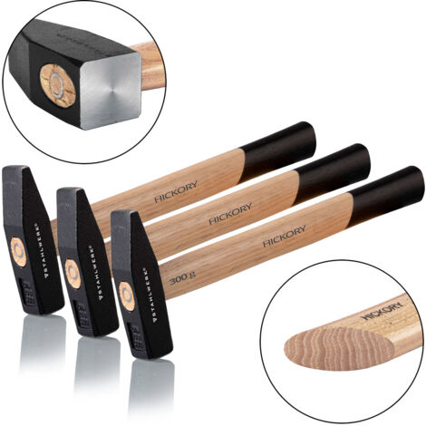 Boss Hammer BH18STHI16M – Hickory-Griff, 510 G, Gefräster Stahlhammer Mit Nagelstarter