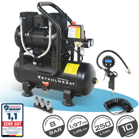 STAHLWERK Kompressor ST-110 Pro Druckluftset Vollausstattung