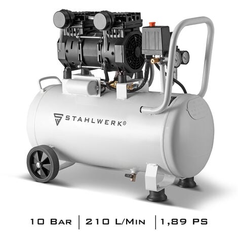 Flüster Kompressor Luftkompressor 50L leise Druckluft Kompressor 69dB 44311