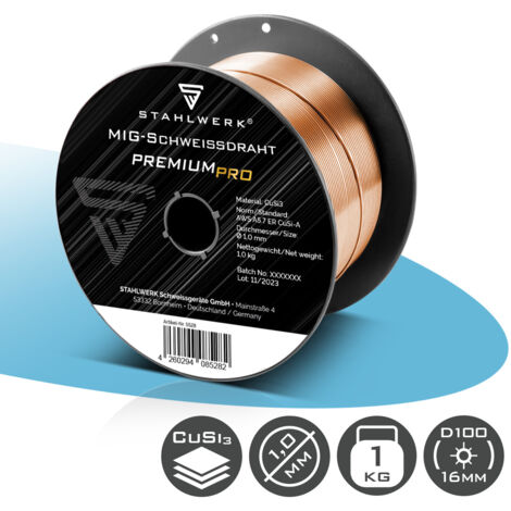 STAHLWERK Schweißdraht MIG MAG CuSi3 1,0 mm 1 kg Drahtrolle