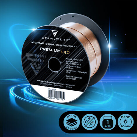 Lot De 2 Bobines Fil MIG MAG Vector Welding – ER70S-6 – Ø0,8mm – 1kg Chacune – D100 – Pour Acier