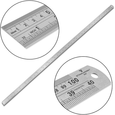 Stahllineal Maßstab 300 mm Material : INOX Flexibel 13 x 0,5 mm 