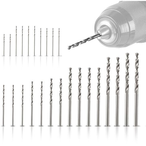 STAHLWERK HSS Mini Bohrer Set 25 Teile 0,5-3,0 mm Mikro Metallbohrer / Spiralbohrer zum präzisen Bohren von legierten und nicht legierten Stählen wie Guss, NE-Metallen und Kunststoffen