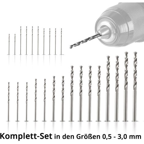 Teile zum Spiralbohrer und / Stählen Metallbohrer HSS präzisen Set Mikro von mm Mini NE-Metallen STAHLWERK 25 wie Guss, Bohren Bohrer und nicht legierten Kunststoffen 0,5-3,0 legierten