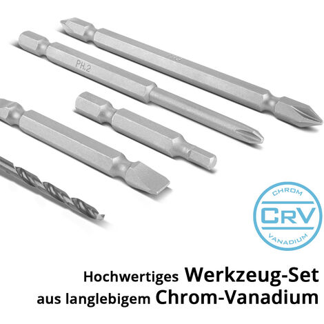 TOMMARS 102-teiliges Schraubendreher-Bit-Set – S2-Stahl, 6,35 Mm Sechskant, Mit Bithalter & Koffer
