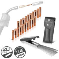 STAHLWERK MIG MAG Stromdüsen 20 Stück 0,8 mm mit Düsennadeln AK15 MB15 AK14 MB14