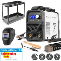STAHLWERK Elektroden-Schweißgerät ARC 200 MD – Vollausstattung mit Gerätewagen – MMA (E-Hand) & Lift-TIG (DC) bis 200 A, flexibel einsetzbar ohne Gas, kompakt & 3,4 kg leicht, Smartkühlung, Hotstart