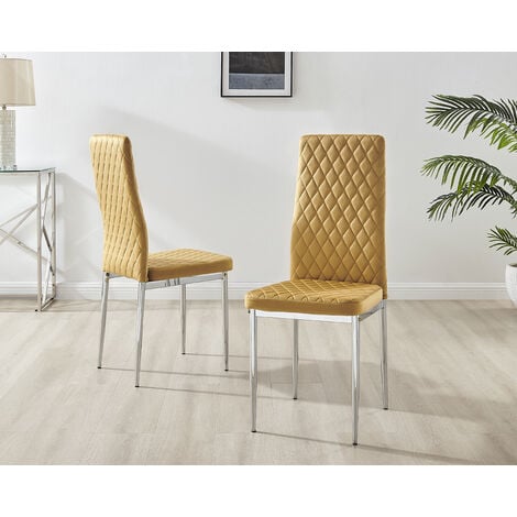 Yellow metal chairs store set of 4