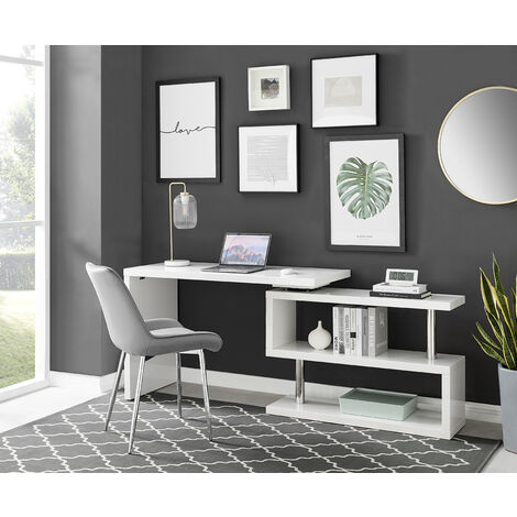 High gloss deals l shaped desk