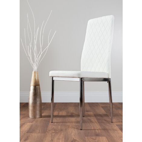 White leather on sale side chair