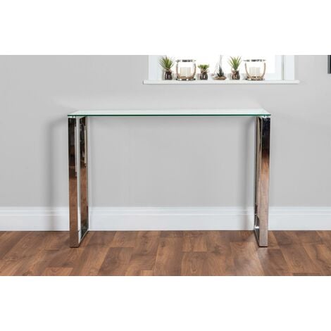 Chrome Metal Console Table, Chrome And Glass Console Tables Uk
