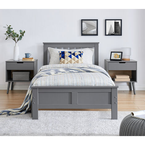 Azure modern grey store solid pine bed