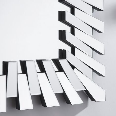 Starburst Silver Rectangular Modern Wall Mirror