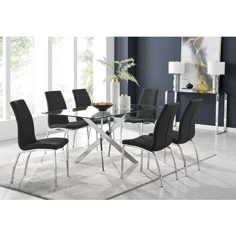 Chrome dining chairs set of 6 hot sale