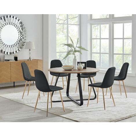 Santorini Brown Round Dining Table And, Corona Round Dining Table