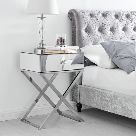 Mirrored bedside table deals very