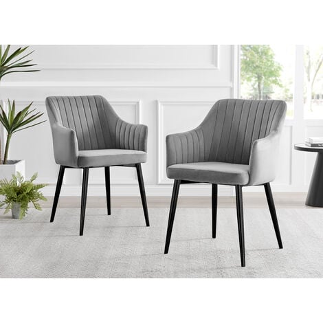 Black dining chairs with silver deals legs