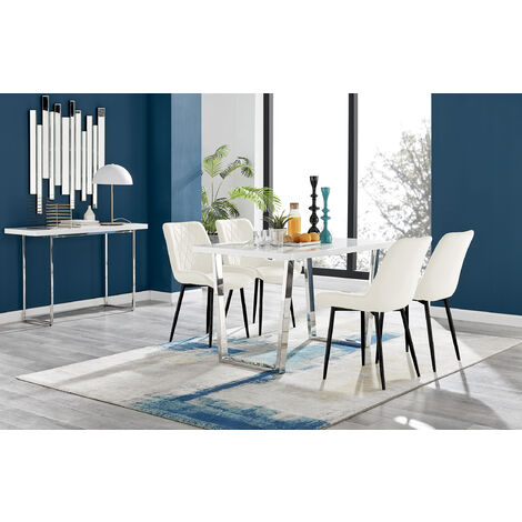 Cream high discount gloss dining table