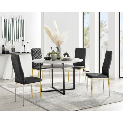 Black dining table with deals gold legs