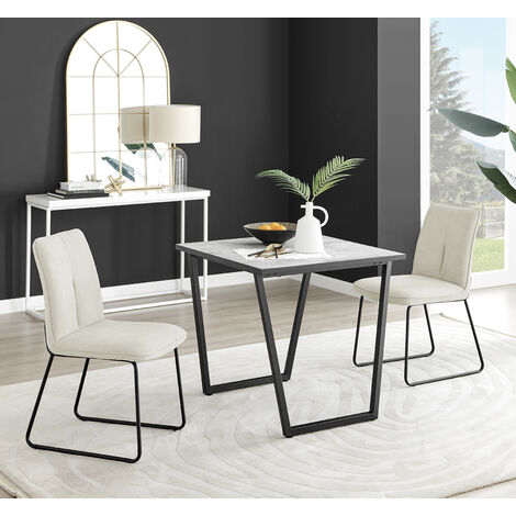 Cream marble deals effect dining table