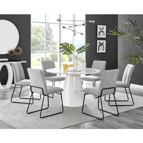 Light grey deals round dining table